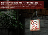 Amylove 6 Pcs No Parking Signs with Symbol, 14 x 10 Inches Reflective Rust Free Aluminum Sign, UV V1258-DP02-C-781