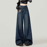 Vintage Blue Size XL Retro High Waist Wide Leg Denim Halloween Plus Size Friendly Gift Double V1221-XM-LB6538-GM172