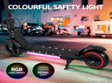 Electric Scooter 130W 16KM/H LED Light Folding Portable Riding Commuter Black ESC-S32-6-BK