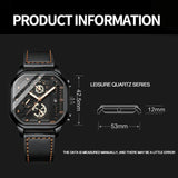 Waterproof Luminous Square Quartz Watch In Rose Gold And Black PRL-7096343060DBT