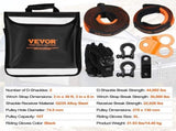 Off-Road Recovery Kit, 7.6 x 914.4 cm, Heavy Duty Winch Recovery Kit with 13608 kg Tow Straps, 20T V952-JPJYGJB8J000SBO12V0