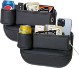 Anti-Drop Car Seat Gap Filler Organizer, Premium Leather Console Organizer, Easy Access to V1107-800-22234-BLK-2PCS