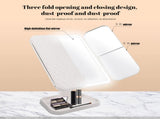 Smart Touch LED Vanity Mirror - 3 Color Dimmable Lights, 270&deg Adjustable, Rechargeable Desktop V1232-HZJSZ001