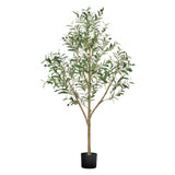 150 cm Artificial Olive Tree with Black Pot, Faux Tree with Natural Wood Trunk & Lifelike Leaves, V767-VVR-RZS5FTGLSSLX6A0M6001V0