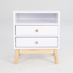 2X Bedside Table Side Storage Cabinet Nightstand Bedroom 2 Drawer ANYA - WHITE V274-FT-BEDT-2DD11-WH2