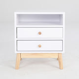 2X Bedside Table Side Storage Cabinet Nightstand Bedroom 2 Drawer ANYA - WHITE V274-FT-BEDT-2DD11-WH2