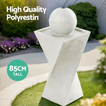 Gardeon Solar Fountain Water Feature Bird Bath Outdoor Garden LED Lights Ball 85CM FOUNT-MOON-CR