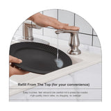 Kitchen Sink Soap Dispenser Brushed Nickel,Under-Sink Soap Dispenser with Silicone Extension Tube V1370-AZ4-07869