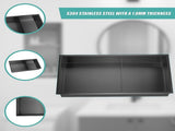 641 x 336 x 101mm Shower Niche Double Shelf Organizer No Tile Needed in Black V63-900751