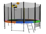 Kahuna Blizzard 12 ft Trampoline Rainbow with Basketball Set TRA-BLZ-12-RB-BB