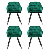 Artiss Dining Chairs Set of 4 Velvet Diamond Tufted Armchair Green MO-DIN-GRS058-VEL-GNX4