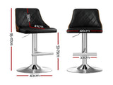 Artiss 4X Bar Stool Wood Swivel Adjustable Kitchen Counter Stool Leather Black BA-TW-T4061-BKX4