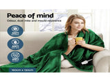 Giselle Electric Throw Rug Heated Blanket Washable Snuggle Flannel Winter Green EB-THROW-RUG-GN