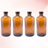 Set of 4 Round Glass Storage Bottles with Reusable Bakelite Caps, Glass Containers for Kitchen and V1370-AZ4-11618