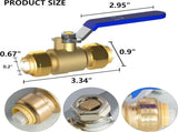 Brass Garden Hose Splitter 1/2 Inch Push-Fit Full Port Ball Valve V1258-DP02-C-187