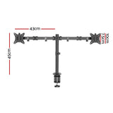 Artiss Monitor Arm Dual Desk Mount Screen Bracket Holder MA-B-D-C24-BK