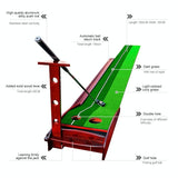 3M Golf Solid Wood Putter Trainer Practice Set Training Mat PRL-95135741YZ