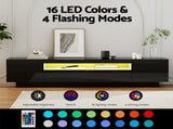 Artiss TV Unit Entertainment Unit Storage Drawer RGB LED 180cm Black FURNI-Q-LED-TV180-2D-BK-AB
