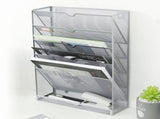 5 Tier Wall File Organizer Vertical Placement Glossy Edges Wall Mount File Holder with Hanging Hole V1294-YM0512-3117220266312