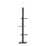 i.Pet Cat Tree 290cm Tower Scratching Post Scratcher Floor to Ceiling Cats Bed Grey PET-CAT-POLE-GR