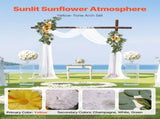 Yellow Artificial Wedding Arch Flower Kit with Sheer - 2 Floral Arrangements & 1 V767-VVR-HLGMHTJ3JTHS78U39V0