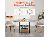 Round Dining Table, 47 inch Wood Table for 4-6 Person, Modern Circle Dinner Furniture, Leisure V952-YXCZBKTZMDBTZN3HRV0