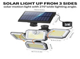 Brighten your outdoors with this four-head solar motion sensor wall light, featuring 333 V1341-ZY-EBU7RTHR-ONEPIECETYPE-2PCS