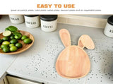 4-Piece Easter Wooden , Adorable Fruit and Dessert Plates for Parties, Holidays, and Family Dinners V1192-AZ-W-20451