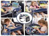 Keezi Kids Travel Tray Car Seat Lap Desk Portable Car Desk Organiser for Car & Airplane Blue KTT-44-BL