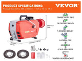 Drain Cleaner Machine 120FT x 7/8" 420W Sewer Snake Auger Manual Feed V952-XSGDSTJ420W5G5H34V3