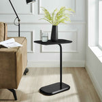 Sarantino Beveled Edge C-Shaped Side Table - Black TBL-NTD-589-19