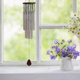 Large Round Tube Wind Bell Iron Silver Pendant Decoration for Gardens and Restaurants V1370-AZ4-11481
