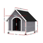 i.Pet Dog Kennel Wooden Large House Outdoor Indoor Puppy Pet Cabin Weatherproof XL PET-GT-DH3L-GW