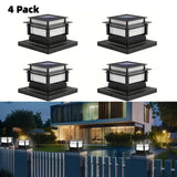 solar post cap lights, outdoor LED lights, nickel batteries, IPX4 water resistant, garden lighting, V1106-DSZ-001-006-BLK-6PCS