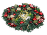 Artificial Christmas Wreath for Front Door Pine Needle Red Candy Christmas Garland Decorations for V1294-YM0512-3115220134411