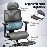 Artiss Ergonomic Office Chair Footrest Grey OCHAIR-H-FZ28-GY