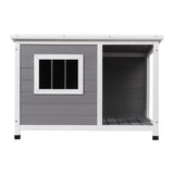 i.Pet Dog Kennel House Large Wooden Outdoor Pet Kennels Indoor Puppy Cabin Log PET-GT-DH7S-GR