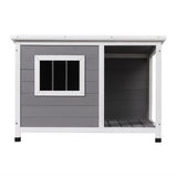 i.Pet Dog Kennel House Large Wooden Outdoor Pet Kennels Indoor Puppy Cabin Log PET-GT-DH7S-GR
