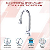 Basin Mixer Pull-Down Tap Faucet -Kitchen Laundry Bathroom Sink V63-826261