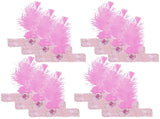 12x 1920s FLAPPER HEADBAND Headpiece Feather Sequin Charleston Gatsby Party BULK - Light Pink V563-BR-12FLAPPERHDBND-LHTPNK
