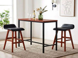 Artiss 3Pcs Bar Table and Stools Set Dining Desk Kitchen Chairs Cafe Pub Wood BA-TAB-SET-077-BK