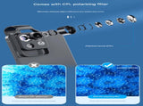 White Portable 200X Clip-On Microscope Lens for Smartphone - HD Pocket Magnifier with CPL Filter and V888-ELOSUNG32961