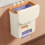 Hanging Trash Can With Lid, Small Under Sink Trash Can, Wall-Mounted Garbage Can For Kitchen Cabinet V1366-AZ2-W-12874