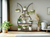 180Cm Tall Plant Stand Indoor Vase-Shape Metal Plant Shelf With Hanging Hooks V767-HJ-XZ1616