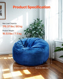 VEVOR 91 cm Round Bean Bag Chair with Removable Cover & Dutch Velvet Blue V952-YXDDY3539INC4SBGOV0