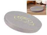 Embroidery Linen Cushion Thickened Round Straw Yoga Mat Home Balcony Seating CushionGray 1 V1294-YM0901-3111200222112