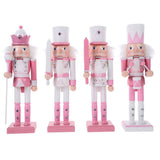 Collectible Wood Nutcracker Puppet Set Festive Holiday Decor Assorted 4Pcs V1370-AZ4-16845