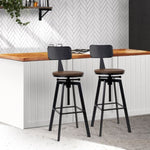 Artiss Bar Stools Kitchen Counter Chairs Vintage Metal Chairs x2 BA-TW-V17-098BACK-BKX2