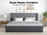 Artiss Queen Bed Frame Storage Tufted Headboard Gas Lift Base Grey BFRAME-E-TOKI-LUCA-Q-GY-AB