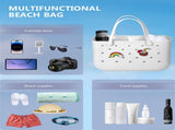 EVA Beach Tote Bag for Swimming, Pool & Travel Waterproof Washable Rubber Handbag with 2 Random V1107-CS-STDDBB